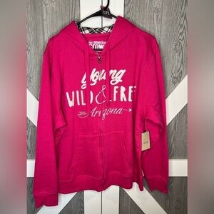 072. NWT American Crown Young Wild and Free Hoodied full zip xl